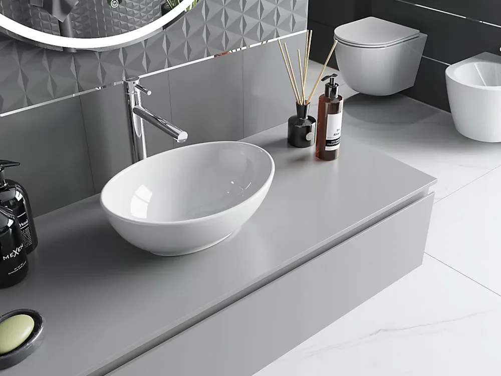 Lavabo|Silla Global Vasque à poser ovale, céramique 40,5x33x14 cm Blanc