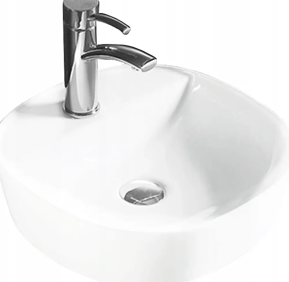 Silla Global Vasque à poser ovale, céramique, 40x40x12 cm, blanc