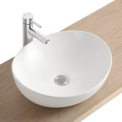 Homesight Vasque à poser ovale céramique blanc l.42 x H.14 cm Bloom