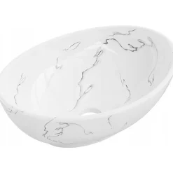 Lavabo|Silla Global Vasque à poser ovale, céramique 40,5x33x14 cm Blanc