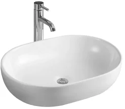 Lavabo|Silla Global Vasque à poser ovale, céramique, 59x40x14 cm, blanc