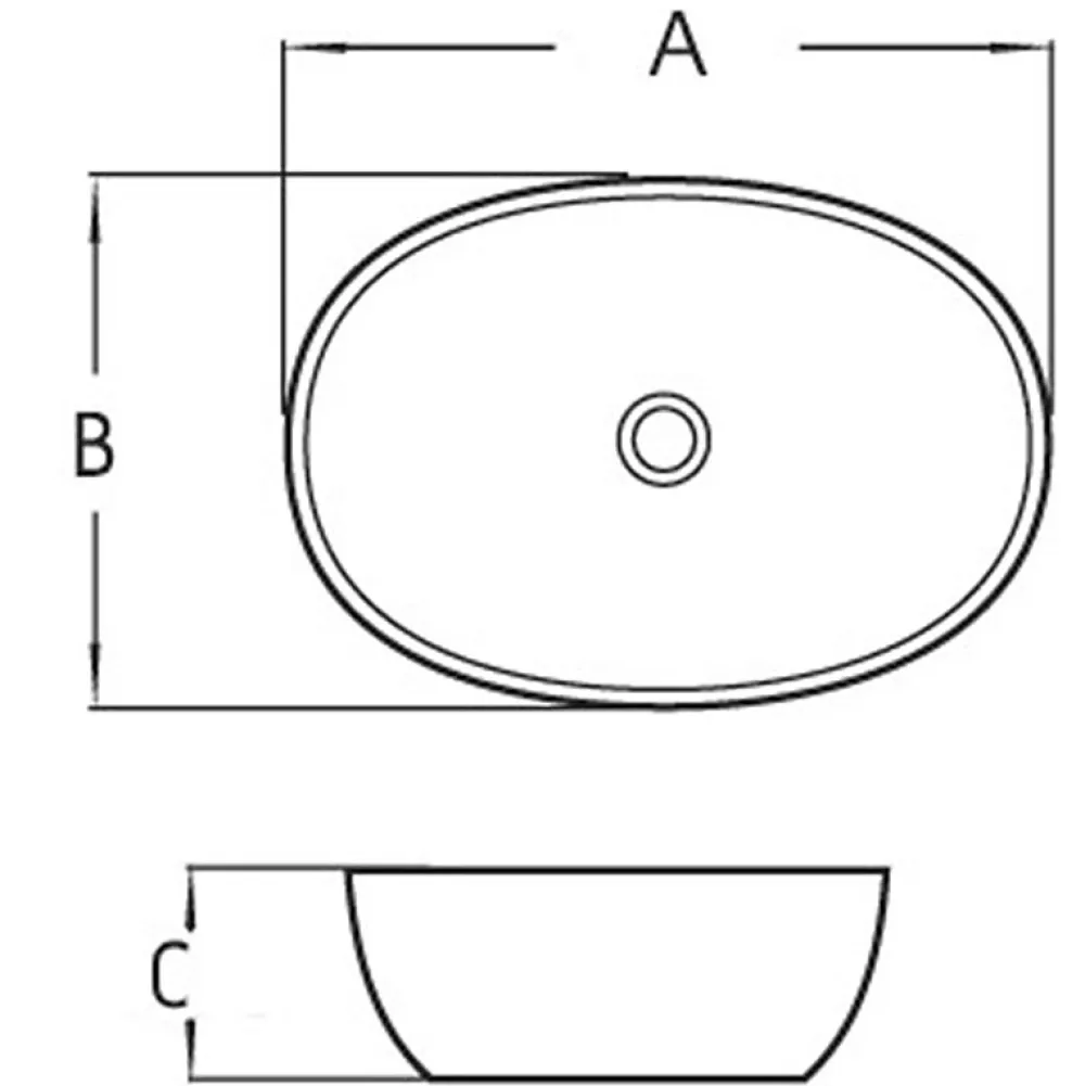 Lavabo|Silla Global Vasque à poser ovale, céramique, 59x40x14 cm, blanc