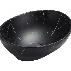 Lavabo|Silla Global Vasque à poser ovale, céramique 40,5x33x14 cm marbre noir