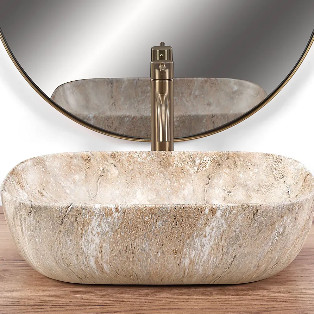 Vasque À Poser|Rea Vasque À Poser Belinda Savana Beige Rectangle