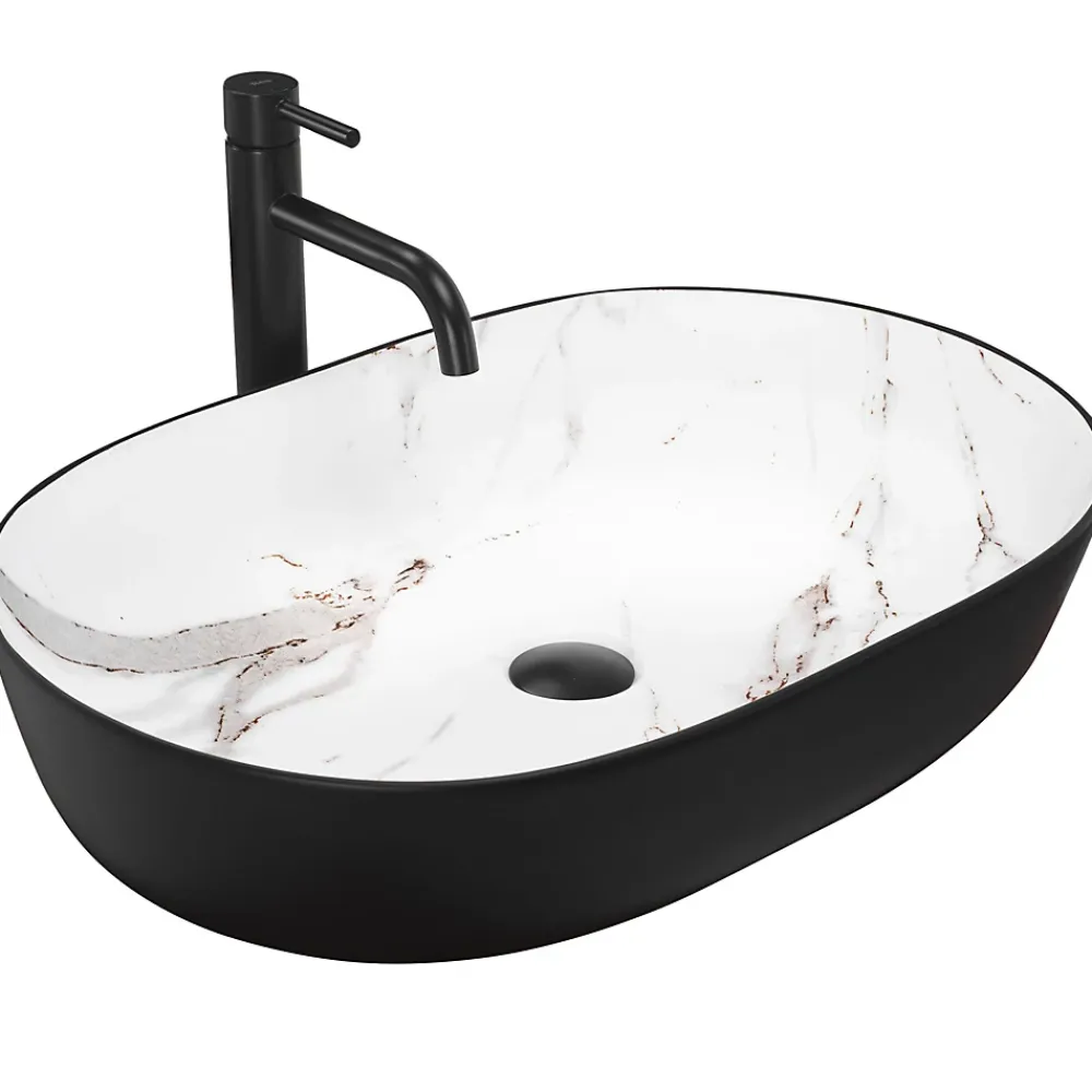 Vasque À Poser|Rea Vasque À Poser Cleo 61 /Aiax Black Oval