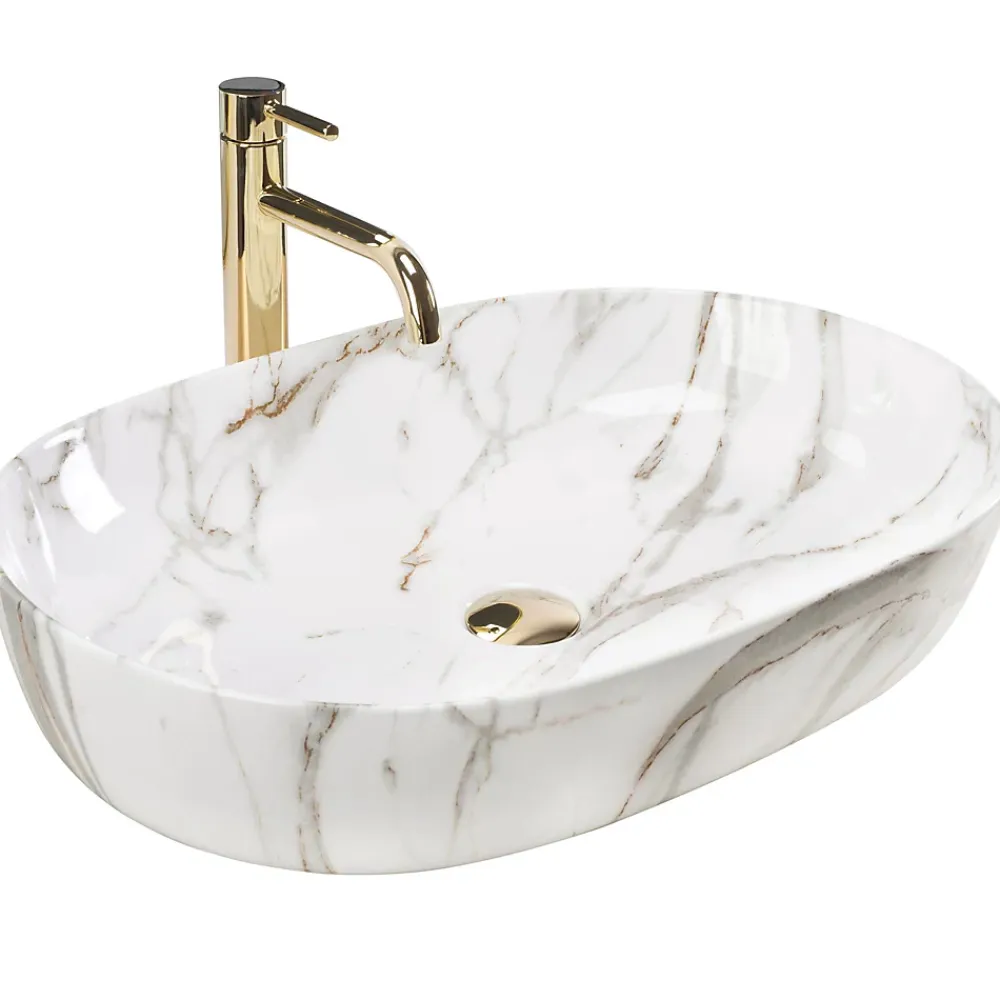 Rea Vasque À Poser Cleo 61 Shiny Aiax White Oval