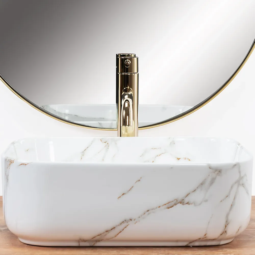 Vasque À Poser|Rea Vasque À Poser Demi Mini Shiny Aiax White Rectangle