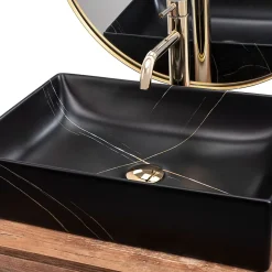 Vasque À Poser|Rea Vasque À Poser Inga Marble- Nablatowa Black Rectangle