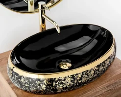 Rea Vasque À Poser Meryl Black Gold Oval