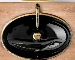 Rea Vasque À Poser Meryl Black Gold Oval
