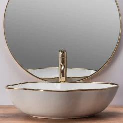 Rea Vasque À Poser Pearl White Gold Oval