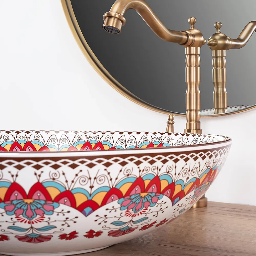 Vasque À Poser|Rea Vasque À Poser Peru Multicolour Round