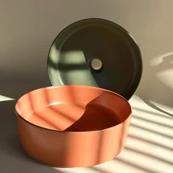 Vasque À Poser|Rea Vasque À Poser Sami Terra Orange Round