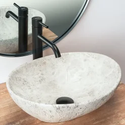 Vasque À Poser|Rea Vasque À Poser Sofia Light Stone Grey Oval