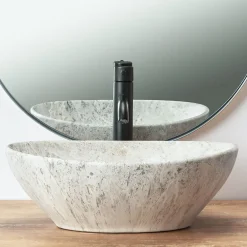 Vasque À Poser|Rea Vasque À Poser Sofia Light Stone Grey Oval