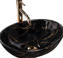 Vasque À Poser|Rea Vasque À Poser Sofia Marble Shiny Black Oval