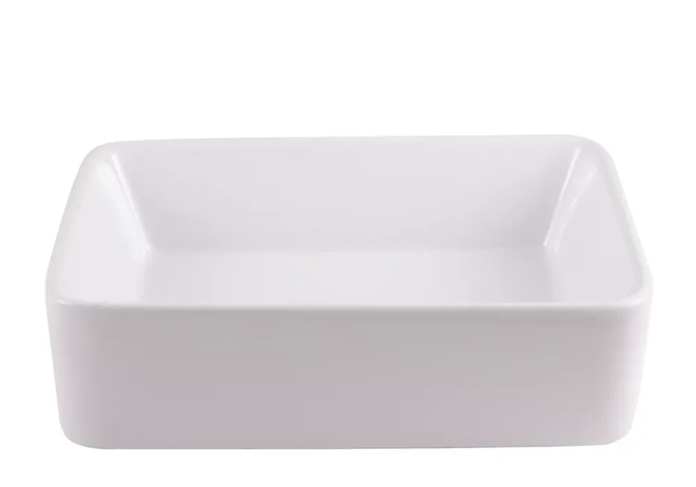 GoodHome Vasque à poser rectangulaire céramique blanche Surma