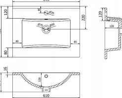 Lavabo|Silla Global Vasque à poser rectangulaire, céramique, 61x46x19 cm, blanc