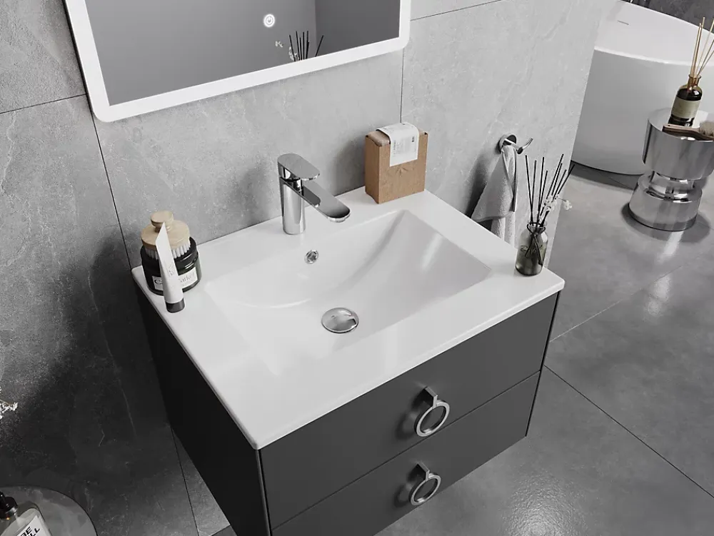 Lavabo|Silla Global Vasque à poser rectangulaire, céramique, 61x46x19 cm, blanc