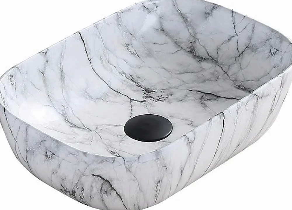 Silla Global Vasque à poser rectangulaire 45,5x32,5x13,5 cm, Maibre blanc