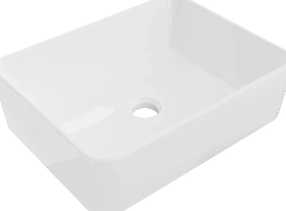 Lavabo|Silla Global Vasque à poser rectangulaire, céramique 48x37x13 cm Blanc
