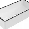 Lavabo|Silla Global Vasque à poser rectangulaire, céramique 46,5x23,5x12 cm Blanc/Noir