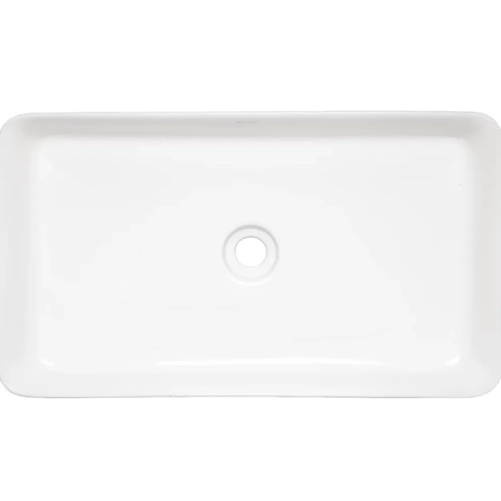 Kerra Vasque à poser rectangulaire en ceramique LISA exterieur rainure 67.5 x 37.5 x 12 cm