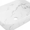 Lavabo|Silla Global Vasque à poser rectangulaire, céramique 45,5x32,5x13,5 cm Blanc/gris