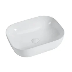 Stano Vasque à poser rectangulaire en ceramique CUARTO 3 coloris 45.5 x 32.5 cm Blanc brillant
