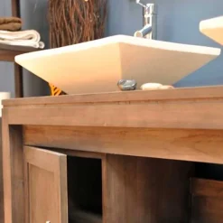 Autres Vasque à poser rectangulaire blanc pigmenté en Terrazzo pour salle de bain design