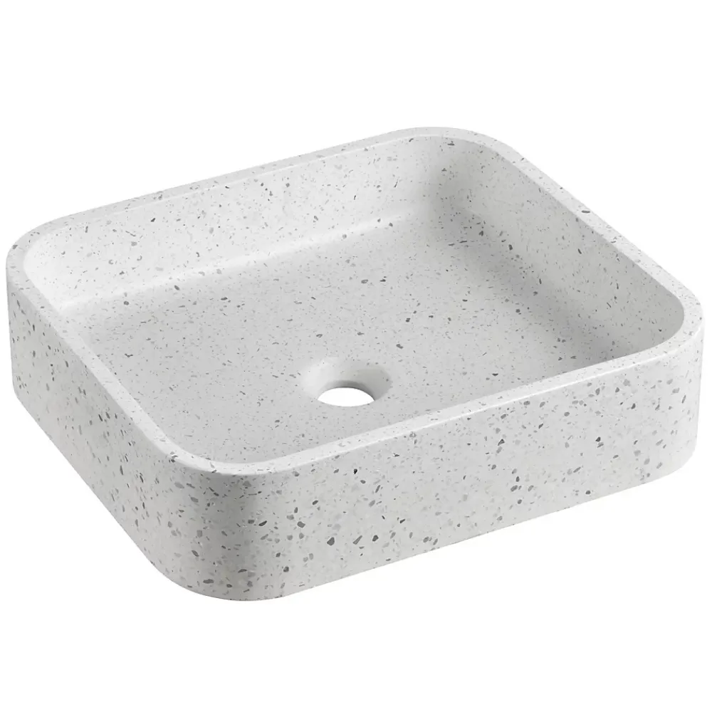 Mob-In Vasque à poser rectangulaire en terrazzo 45x38cm