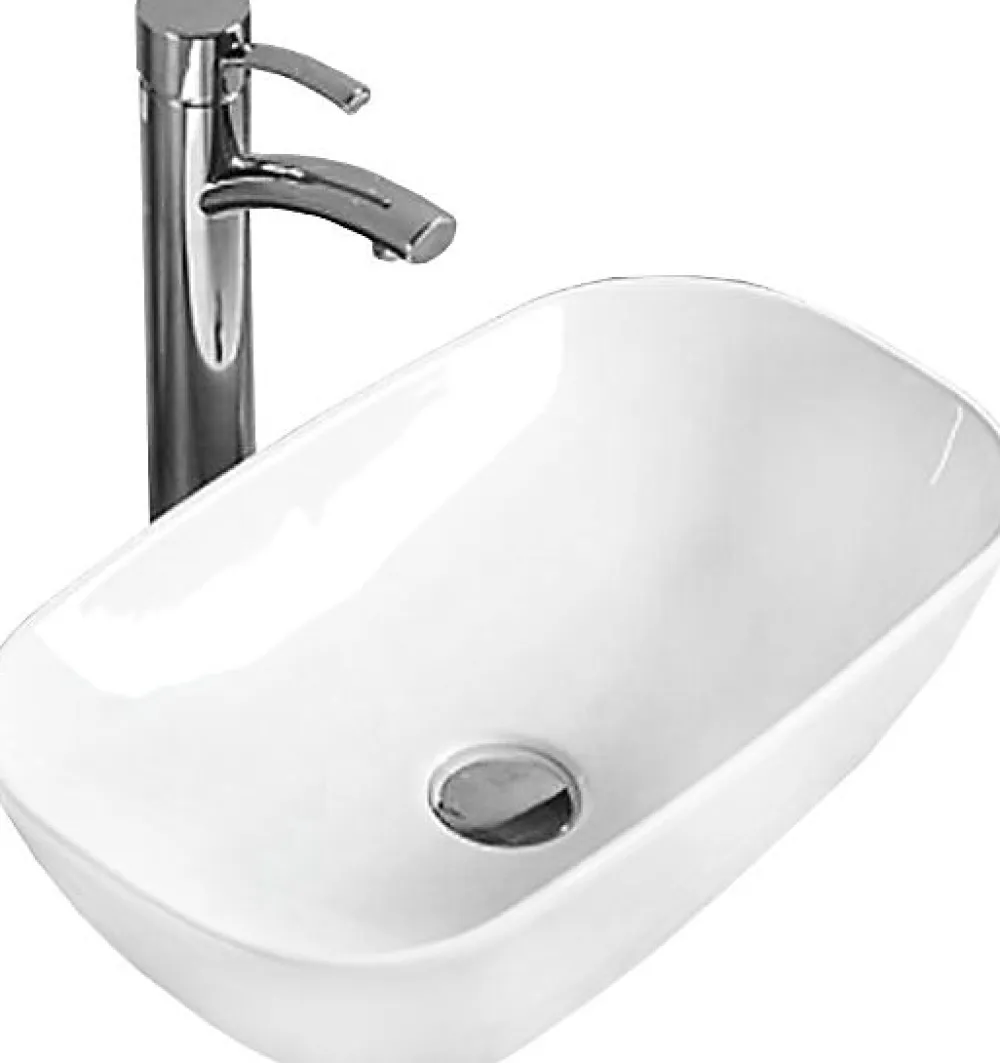 Lavabo|Silla Global Vasque à poser rectangulaire, céramique 46x23x12 cm Blanc