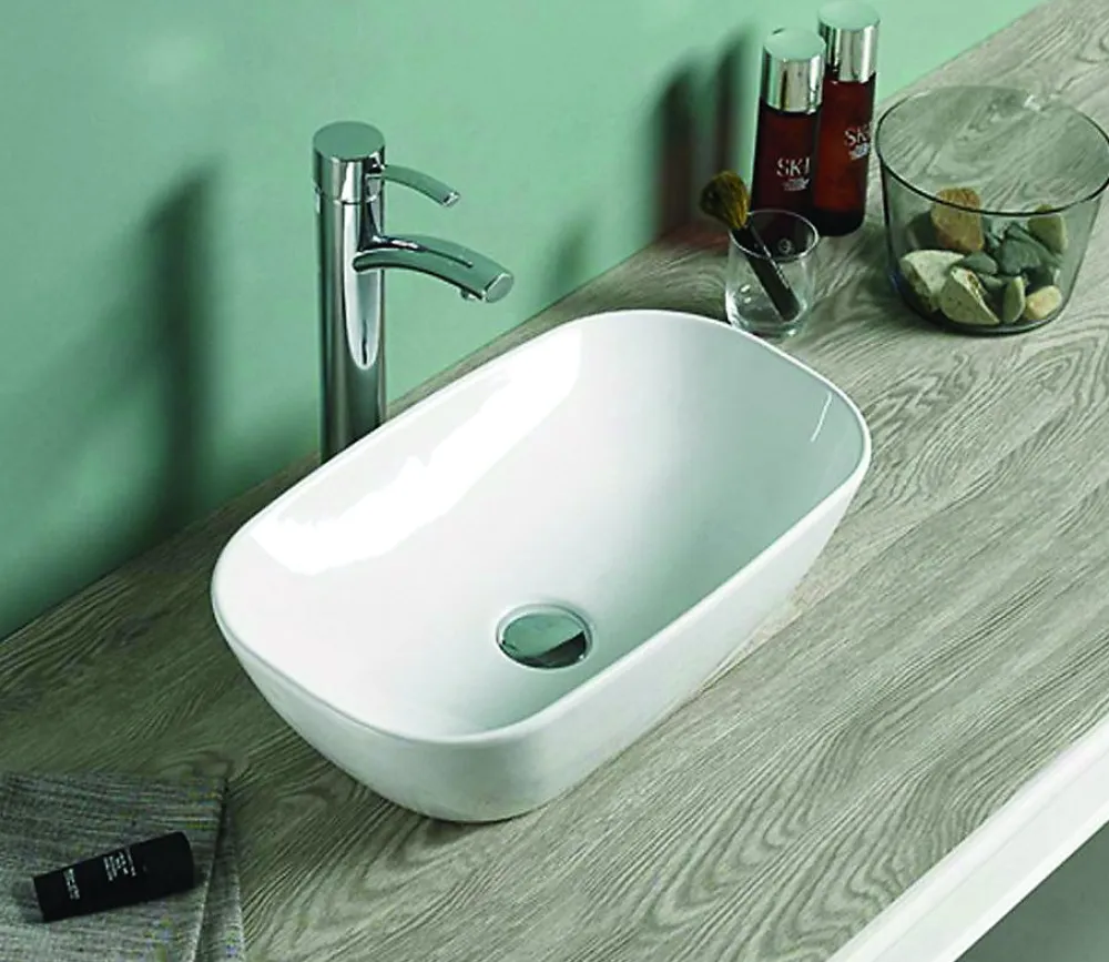 Lavabo|Silla Global Vasque à poser rectangulaire, céramique 46x23x12 cm Blanc