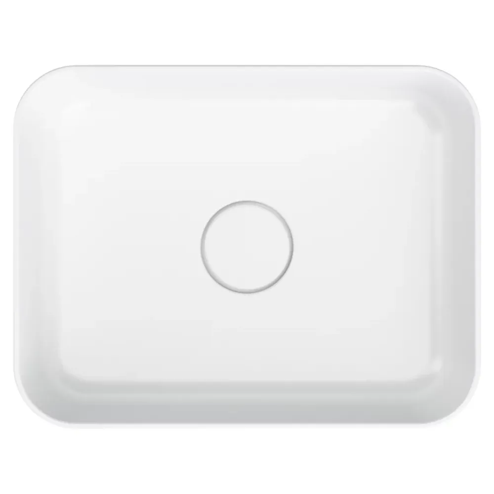 Vasque À Poser|GoodHome Vasque à poser rectangulaire en résine blanc Tekapo
