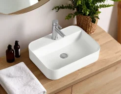 Vasque À Poser|Homesight Vasque à poser rectangulaire céramique blanc Kalvin