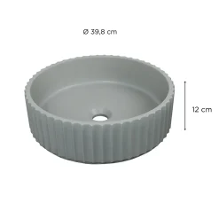 Mob-In Vasque à poser ronde béton texturé vert 39,8cm