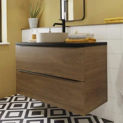 GoodHome Vasque à poser ronde céramique beige mat Samal