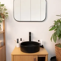 Vasque À Poser|Homesight Vasque à poser ronde céramique noir mat Ø36 x H.12 cm Linea