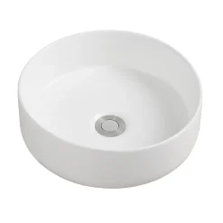 Homesight Vasque à poser ronde céramique blanc mat Ø36 x H.12 cm Romeo