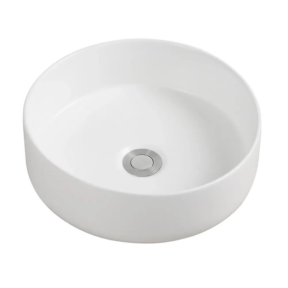 Homesight Vasque à poser ronde céramique blanc mat Ø36 x H.12 cm Romeo