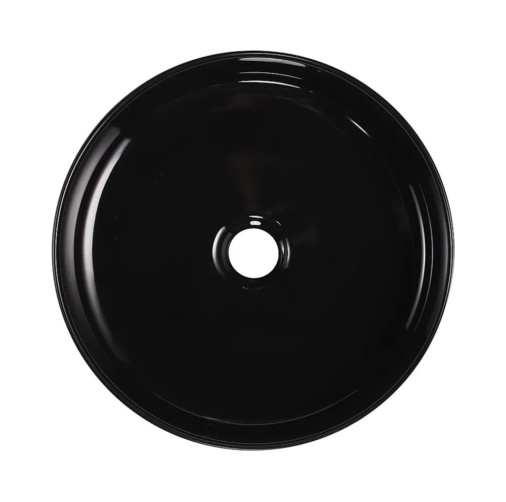 Vasque À Poser|Homesight Vasque à poser ronde céramique noir mat et brillant Ø36 x H.12 cm Romeo