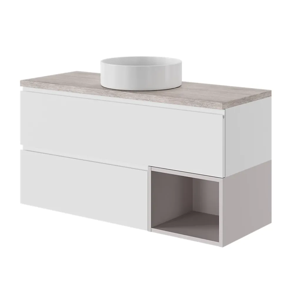 GoodHome Vasque à poser ronde céramique blanc mat Samal
