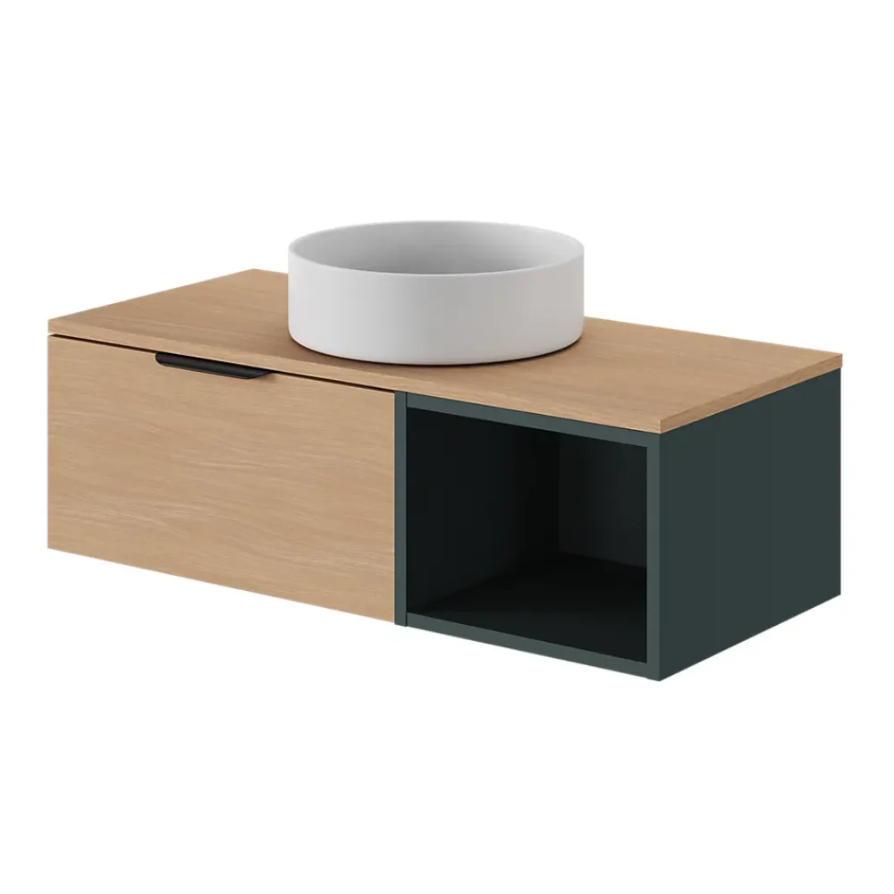 GoodHome Vasque à poser ronde céramique blanc mat Samal