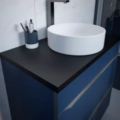 GoodHome Vasque à poser ronde céramique blanc mat Samal