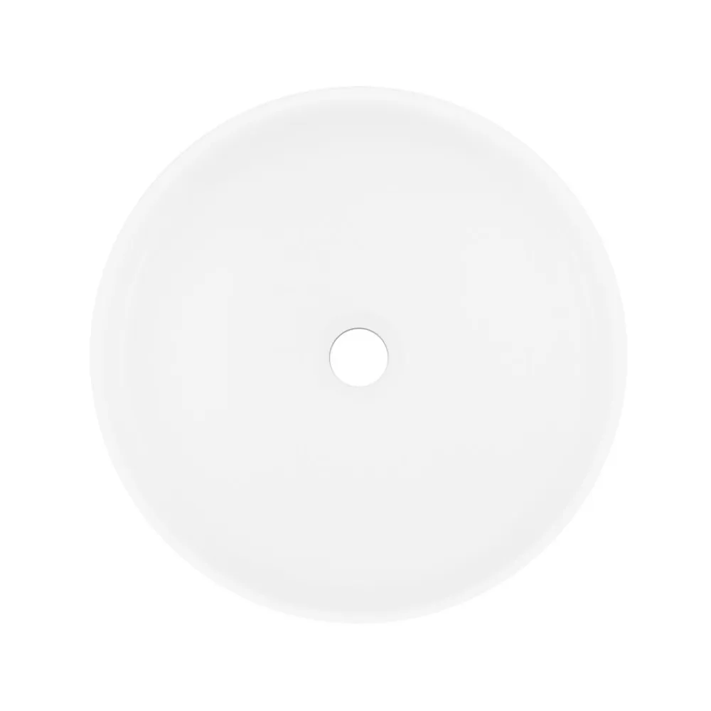 GoodHome Vasque à poser ronde céramique blanc mat Samal
