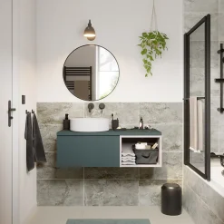 GoodHome Vasque à poser ronde céramique blanc mat Samal