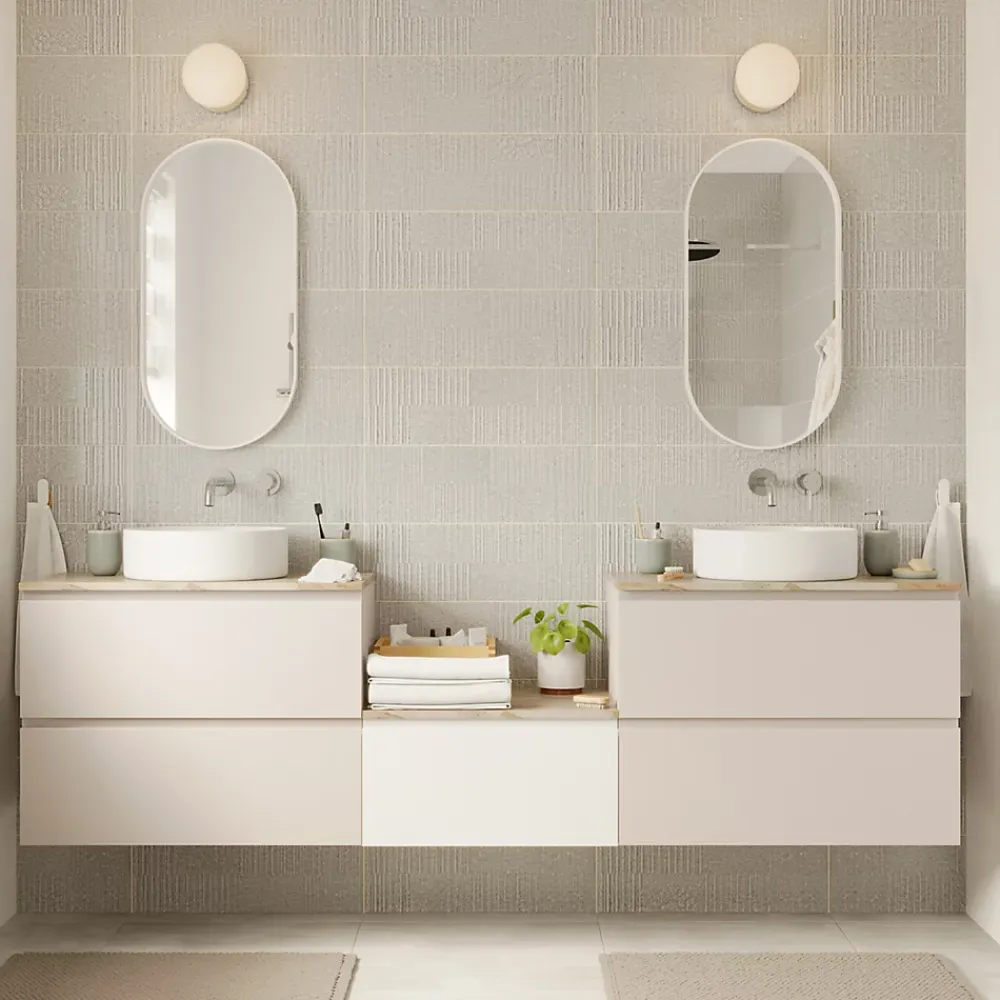GoodHome Vasque à poser ronde céramique blanc mat Samal