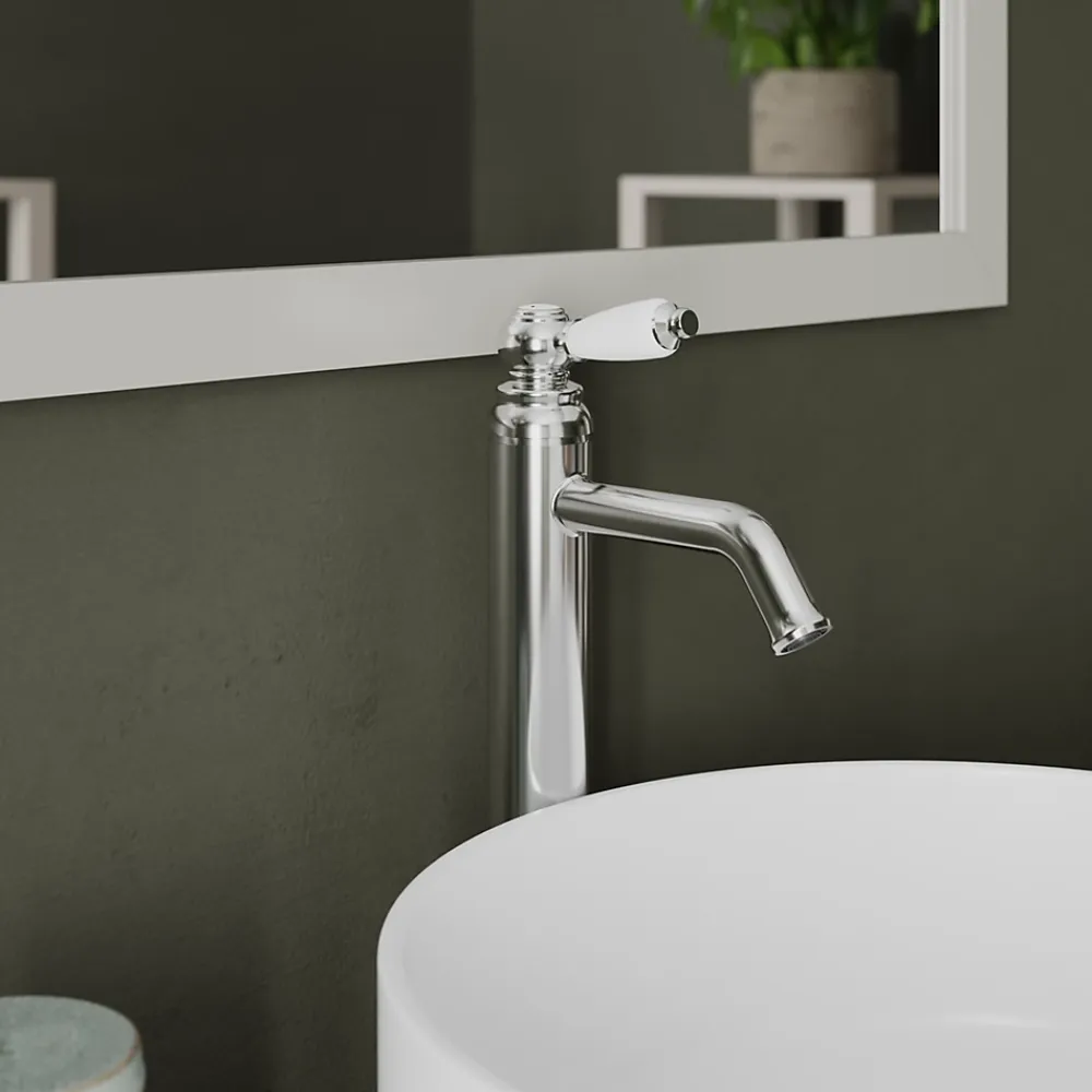 GoodHome Vasque à poser ronde céramique blanc mat Samal