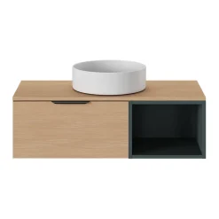 GoodHome Vasque à poser ronde céramique blanc mat Samal