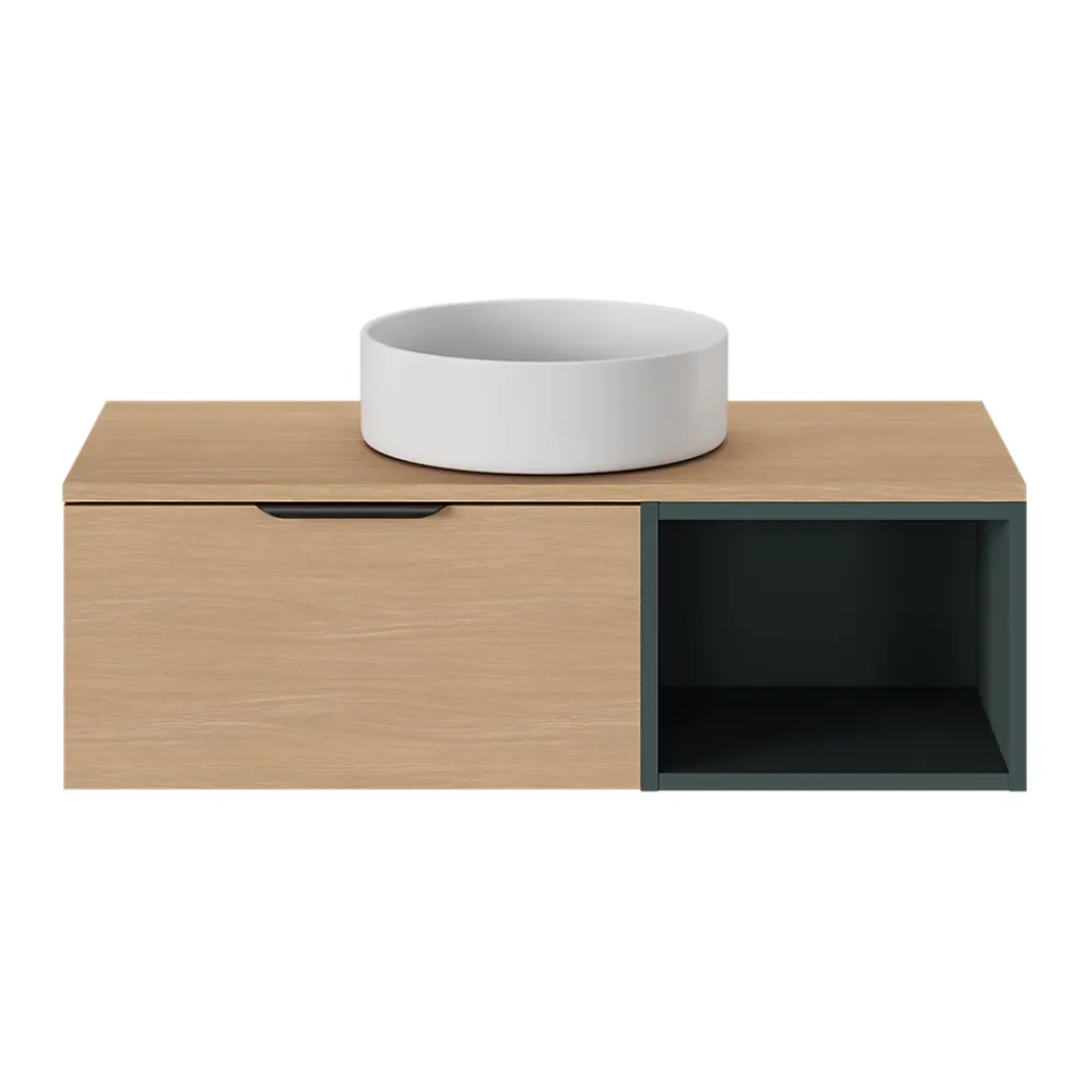 GoodHome Vasque à poser ronde céramique blanc mat Samal